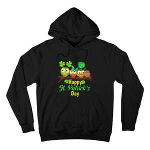 Happy St. Patrick's Day Cute Owls Hoodie