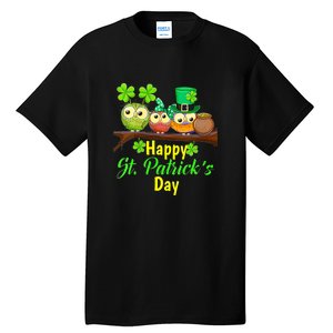 Happy St. Patrick's Day Cute Owls Tall T-Shirt