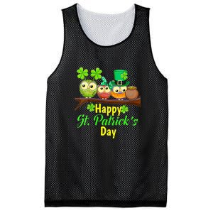 Happy St. Patrick's Day Cute Owls Mesh Reversible Basketball Jersey Tank