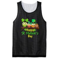 Happy St. Patrick's Day Cute Owls Mesh Reversible Basketball Jersey Tank