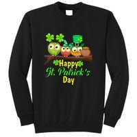 Happy St. Patrick's Day Cute Owls Tall Sweatshirt