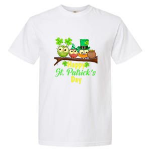 Happy St. Patrick's Day Cute Owls Garment-Dyed Heavyweight T-Shirt