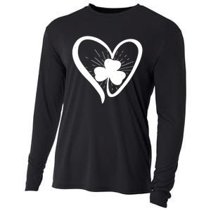 Happy St Patrick's Day Irish Shamrock Heart Family Lucky Day Cooling Performance Long Sleeve Crew