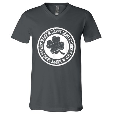 Happy St Patricks Day Irish Holiday Shamrock V-Neck T-Shirt