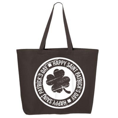 Happy St Patricks Day Irish Holiday Shamrock 25L Jumbo Tote