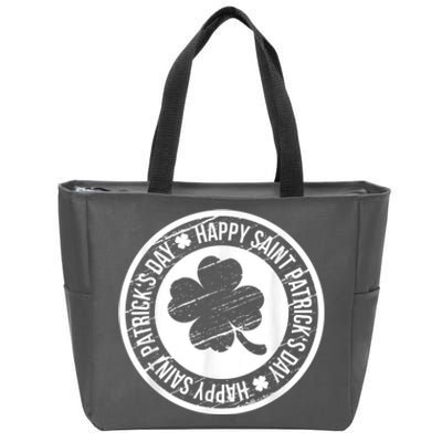 Happy St Patricks Day Irish Holiday Shamrock Zip Tote Bag