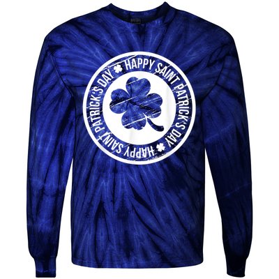 Happy St Patricks Day Irish Holiday Shamrock Tie-Dye Long Sleeve Shirt