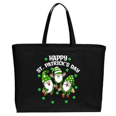 Happy St PatrickS Day Three Gnomes Truck St Patricks Day Cotton Canvas Jumbo Tote