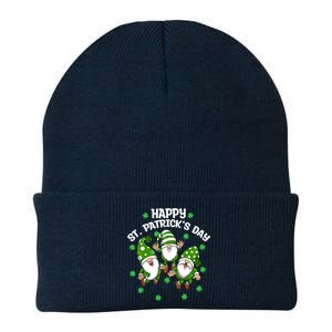 Happy St PatrickS Day Three Gnomes Truck St Patricks Day Knit Cap Winter Beanie