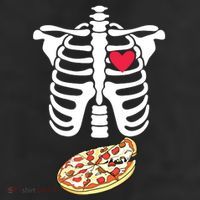 Halloween Skeleton Pregnancy Pizza Xray Dad To Be 7 Panel Mesh Trucker Snapback Hat