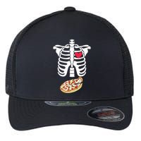 Halloween Skeleton Pregnancy Pizza Xray Dad To Be Flexfit Unipanel Trucker Cap