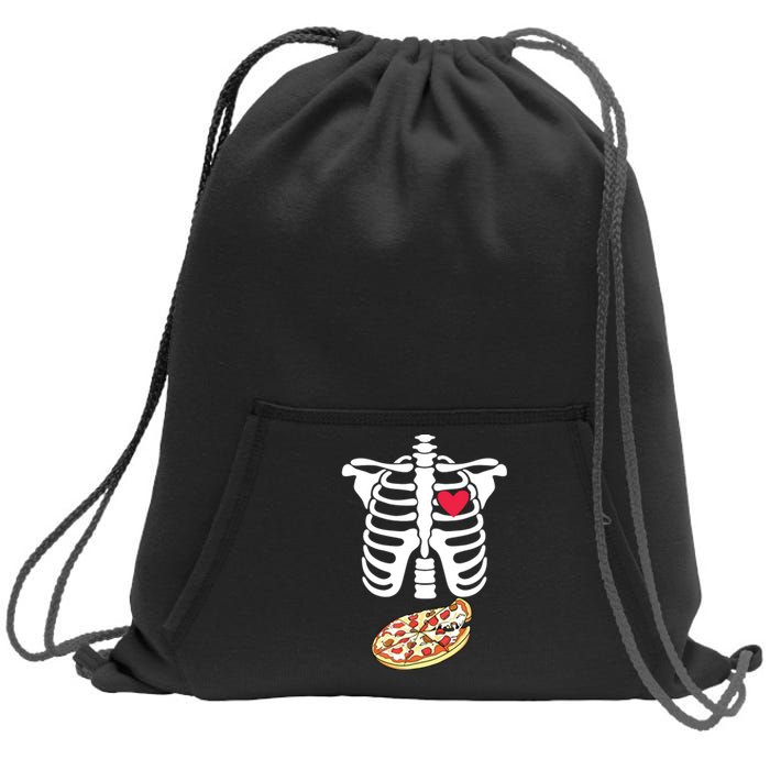 Halloween Skeleton Pregnancy Pizza Xray Dad To Be Sweatshirt Cinch Pack Bag