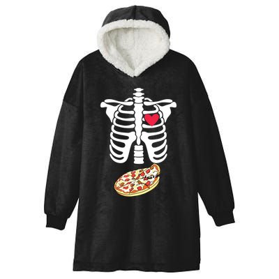 Halloween Skeleton Pregnancy Pizza Xray Dad To Be Hooded Wearable Blanket