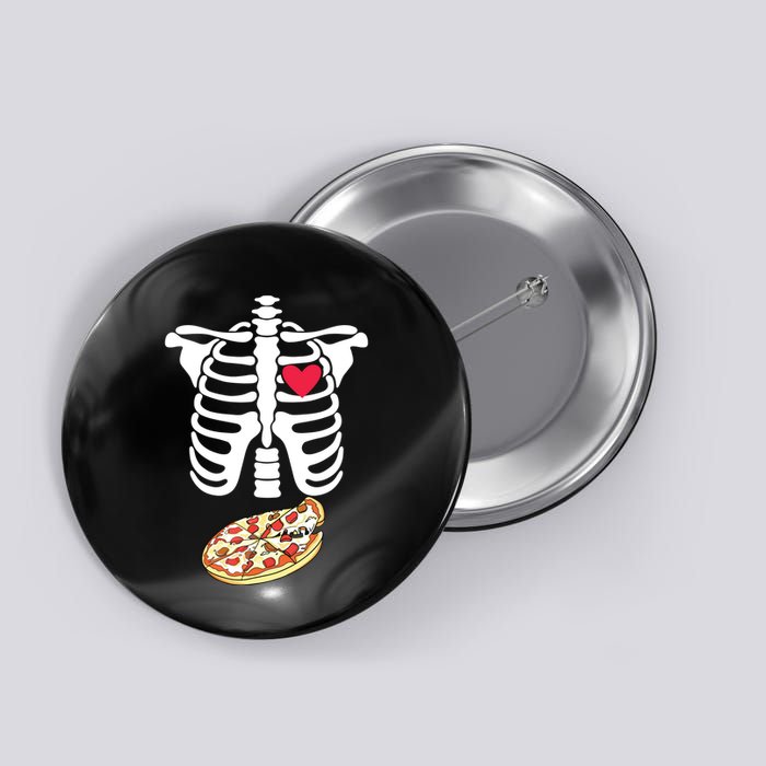 Halloween Skeleton Pregnancy Pizza Xray Dad To Be Button