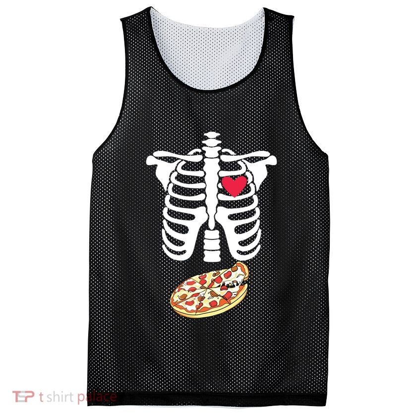 Halloween Skeleton Pregnancy Pizza Xray Dad To Be Mesh Reversible Basketball Jersey Tank