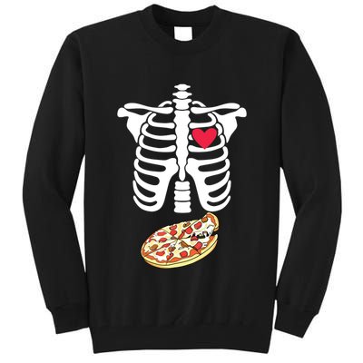 Halloween Skeleton Pregnancy Pizza Xray Dad To Be Tall Sweatshirt