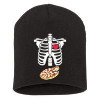 Halloween Skeleton Pregnancy Pizza Xray Dad To Be Short Acrylic Beanie