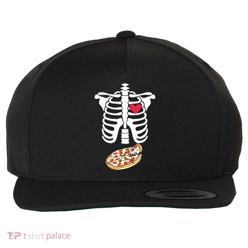 Halloween Skeleton Pregnancy Pizza Xray Dad To Be Wool Snapback Cap