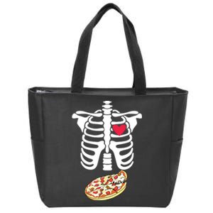 Halloween Skeleton Pregnancy Pizza Xray Dad To Be Zip Tote Bag