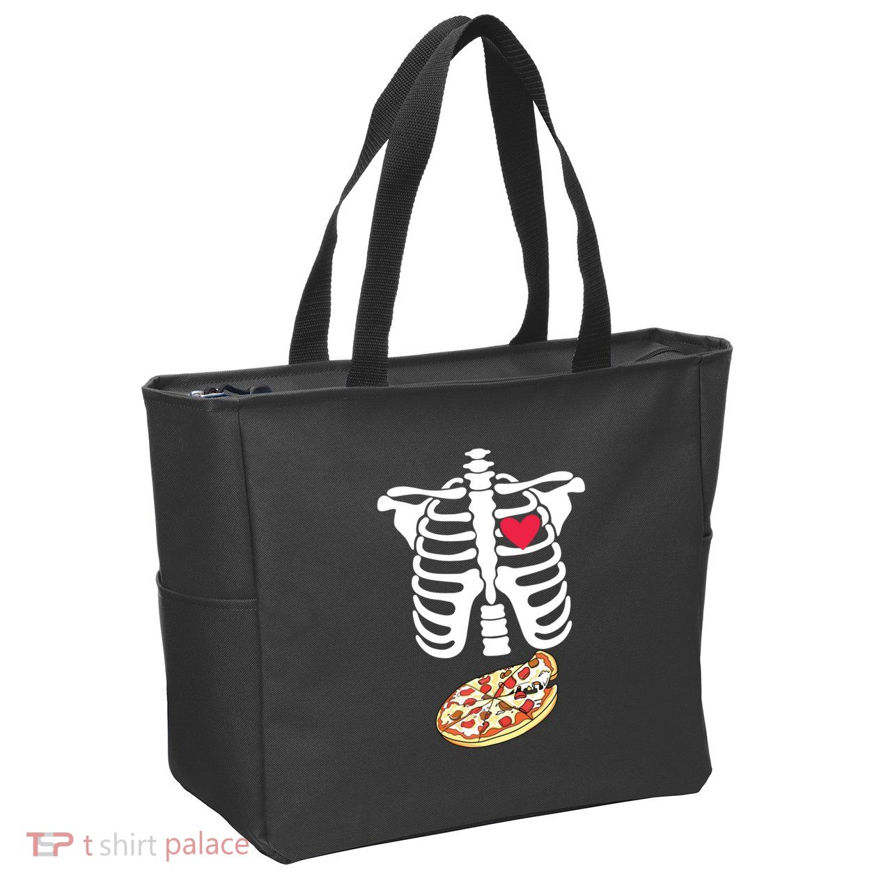 Halloween Skeleton Pregnancy Pizza Xray Dad To Be Zip Tote Bag