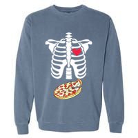 Halloween Skeleton Pregnancy Pizza Xray Dad To Be Garment-Dyed Sweatshirt