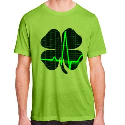 Happy St Patrick's Day Heartbeat Nurses Health Care Workers Gift Adult ChromaSoft Performance T-Shirt