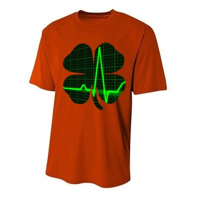 Happy St Patrick's Day Heartbeat Nurses Health Care Workers Gift Performance Sprint T-Shirt