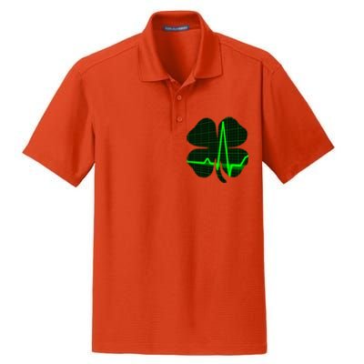 Happy St Patrick's Day Heartbeat Nurses Health Care Workers Gift Dry Zone Grid Polo