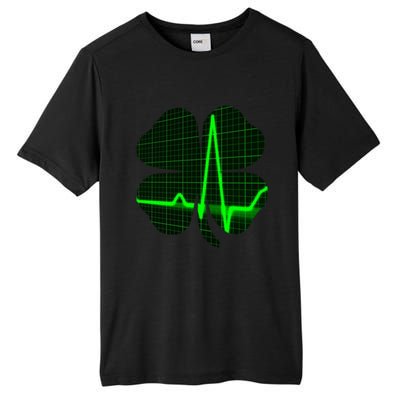 Happy St Patrick's Day Heartbeat Nurses Health Care Workers Gift Tall Fusion ChromaSoft Performance T-Shirt