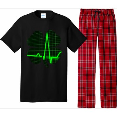 Happy St Patrick's Day Heartbeat Nurses Health Care Workers Gift Pajama Set