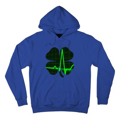 Happy St Patrick's Day Heartbeat Nurses Health Care Workers Gift Hoodie