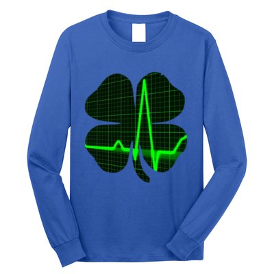 Happy St Patrick's Day Heartbeat Nurses Health Care Workers Gift Long Sleeve Shirt