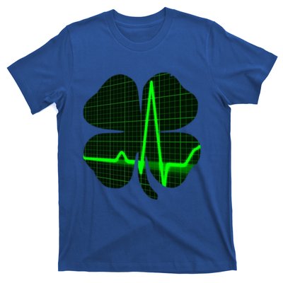 Happy St Patrick's Day Heartbeat Nurses Health Care Workers Gift T-Shirt