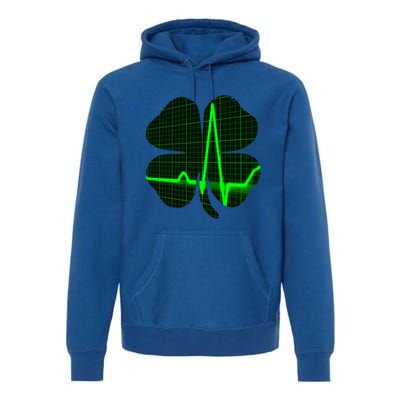 Happy St Patrick's Day Heartbeat Nurses Health Care Workers Gift Premium Hoodie