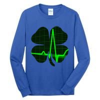 Happy St Patrick's Day Heartbeat Nurses Health Care Workers Gift Tall Long Sleeve T-Shirt