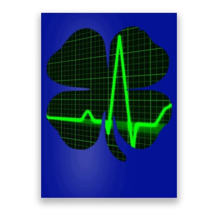 Happy St Patrick's Day Heartbeat Nurses Health Care Workers Gift Poster