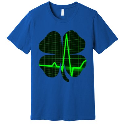 Happy St Patrick's Day Heartbeat Nurses Health Care Workers Gift Premium T-Shirt