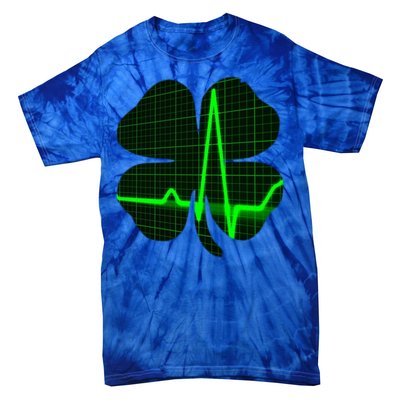 Happy St Patrick's Day Heartbeat Nurses Health Care Workers Gift Tie-Dye T-Shirt