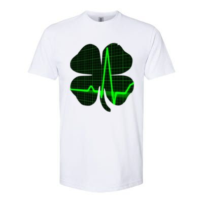 Happy St Patrick's Day Heartbeat Nurses Health Care Workers Gift Softstyle CVC T-Shirt