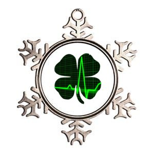 Happy St Patrick's Day Heartbeat Nurses Health Care Workers Gift Metallic Star Ornament