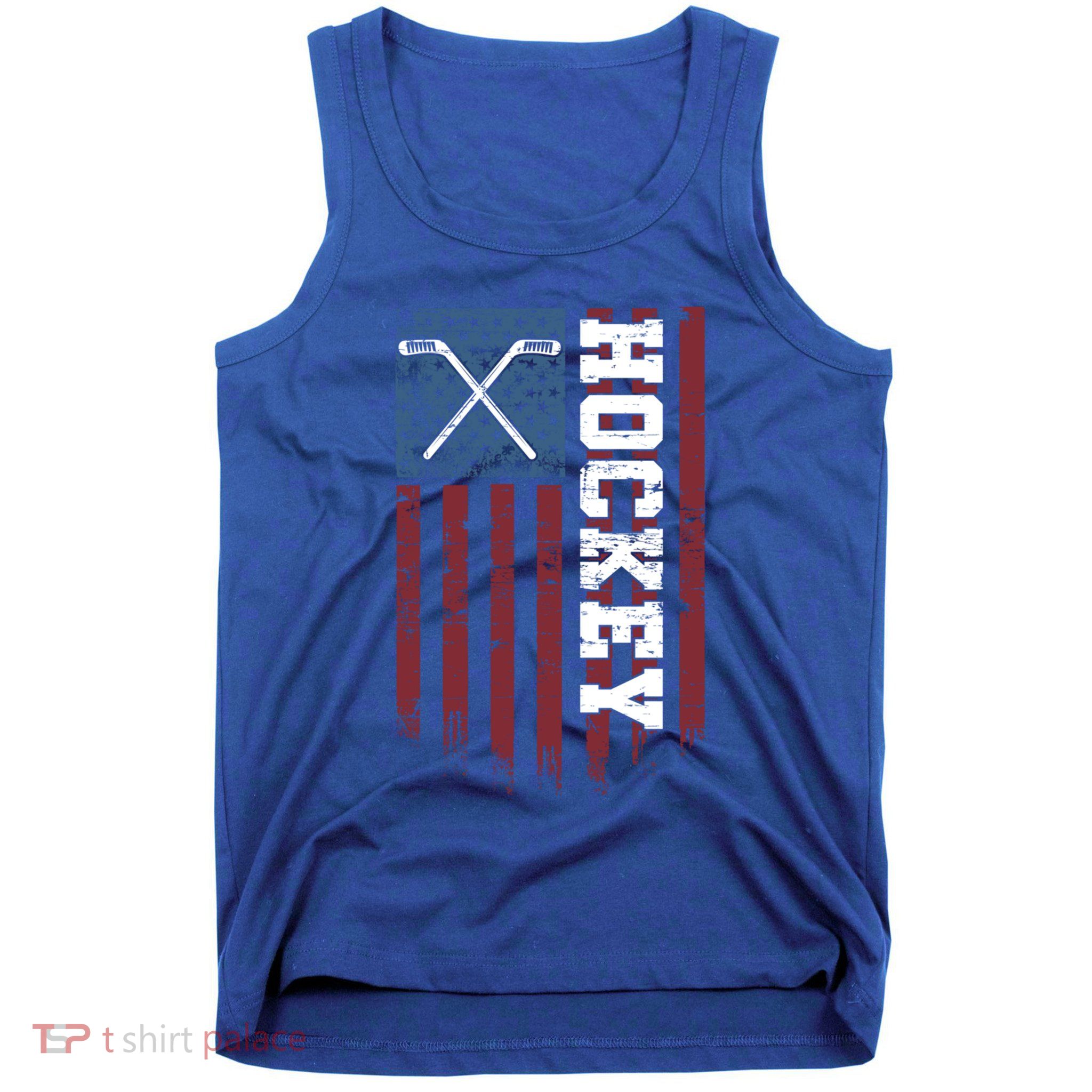 Hockey Sticks Patriotic Hockey Player Usa Flag Ice Hockey Funny Gift Tank Top