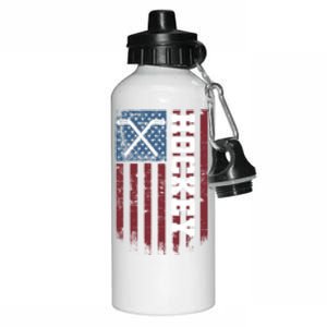 Hockey Sticks Patriotic Hockey Player Usa Flag Ice Hockey Funny Gift Aluminum Water Bottle