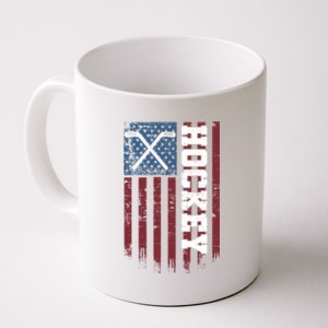 Hockey Sticks Patriotic Hockey Player Usa Flag Ice Hockey Funny Gift Coffee Mug