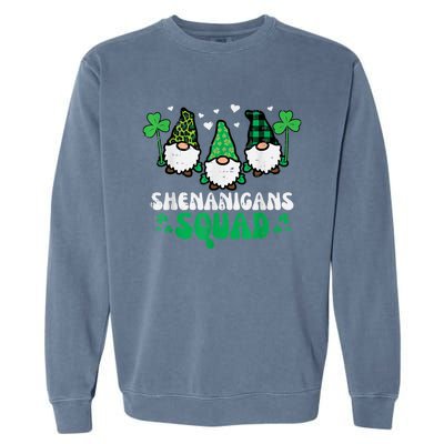 Happy St Patrick's Day Gnomes Shenanigans Squad   s Garment-Dyed Sweatshirt