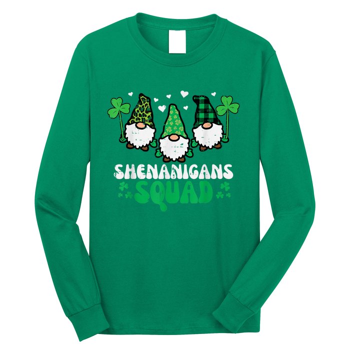 Happy St Patrick's Day Gnomes Shenanigans Squad   s Long Sleeve Shirt