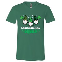 Happy St Patrick's Day Gnomes Shenanigans Squad   s V-Neck T-Shirt