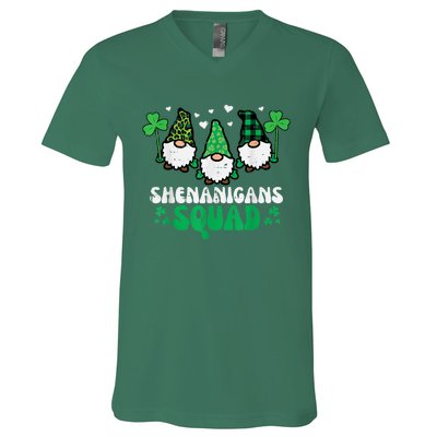 Happy St Patrick's Day Gnomes Shenanigans Squad   s V-Neck T-Shirt