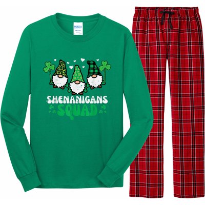 Happy St Patrick's Day Gnomes Shenanigans Squad   s Long Sleeve Pajama Set