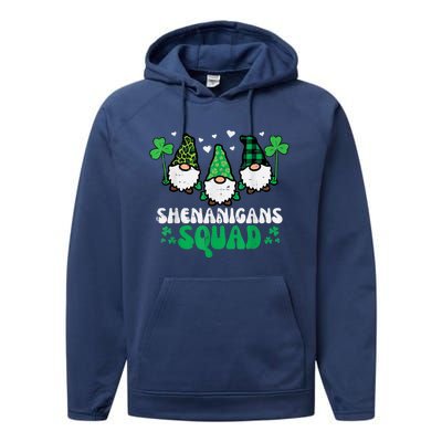 Happy St Patrick's Day Gnomes Shenanigans Squad   s Performance Fleece Hoodie