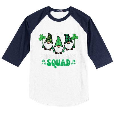 Happy St Patrick's Day Gnomes Shenanigans Squad   s Baseball Sleeve Shirt